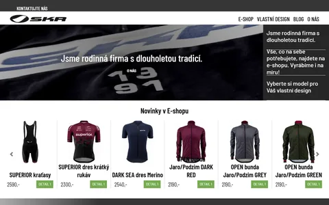 Úvodní stránka e-shopu cyklodresy.cz