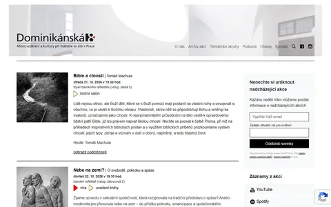 Úvodní stránka webu dominikanska8.cz
