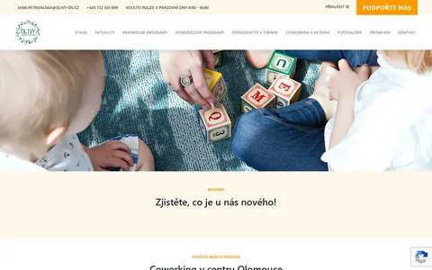Úvodní stránka webu olivy-os.cz