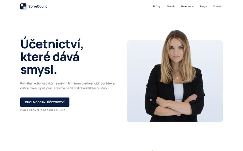 Úvodní stránka webu solvecount.cz